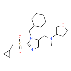 ChemSpider 2D Image | N-({1-(Cyclohexylmethyl)-2-[(cyclopropylmethyl)sulfonyl]-1H-imidazol-5-yl}methyl)-N-methyltetrahydro-3-furanamine | C20H33N3O3S