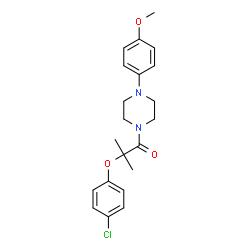 ChemSpider 2D Image | 2-(4-Chlorophenoxy)-1-[4-(4-methoxyphenyl)-1-piperazinyl]-2-methyl-1-propanone | C21H25ClN2O3