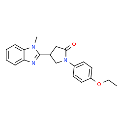 ChemSpider 2D Image | 1-(4-Ethoxyphenyl)-4-(1-methyl-1H-benzimidazol-2-yl)-2-pyrrolidinone | C20H21N3O2