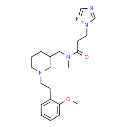 ChemSpider 2D Image | N-({1-[2-(2-Methoxyphenyl)ethyl]-3-piperidinyl}methyl)-N-methyl-3-(1H-1,2,4-triazol-1-yl)propanamide | C21H31N5O2