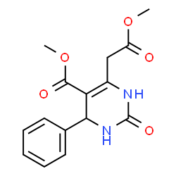 ChemSpider 2D Image | Methyl 6-(2-methoxy-2-oxoethyl)-2-oxo-4-phenyl-1,2,3,4-tetrahydro-5-pyrimidinecarboxylate | C15H16N2O5