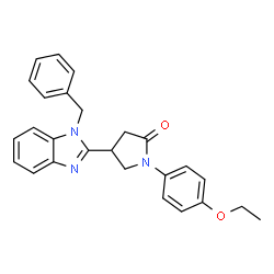 ChemSpider 2D Image | 4-(1-Benzyl-1H-benzimidazol-2-yl)-1-(4-ethoxyphenyl)-2-pyrrolidinone | C26H25N3O2