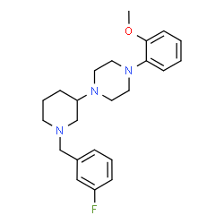 ChemSpider 2D Image | 1-[1-(3-Fluorobenzyl)-3-piperidinyl]-4-(2-methoxyphenyl)piperazine | C23H30FN3O