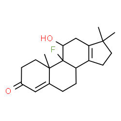 ChemSpider 2D Image | 9-Fluoro-11-hydroxy-10,17,17-trimethylgona-4,13-dien-3-one | C20H27FO2