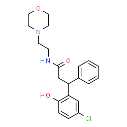 ChemSpider 2D Image | 3-(5-Chloro-2-hydroxyphenyl)-N-[2-(4-morpholinyl)ethyl]-3-phenylpropanamide | C21H25ClN2O3