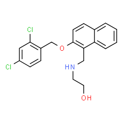 ChemSpider 2D Image | 2-[({2-[(2,4-Dichlorobenzyl)oxy]-1-naphthyl}methyl)amino]ethanol | C20H19Cl2NO2