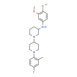 ChemSpider 2D Image | N-(3,4-Dimethoxyphenyl)-1'-(4-fluoro-2-methylphenyl)-1,4'-bipiperidin-3-amine | C25H34FN3O2