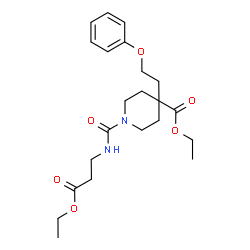 ChemSpider 2D Image | Ethyl 1-[(3-ethoxy-3-oxopropyl)carbamoyl]-4-(2-phenoxyethyl)-4-piperidinecarboxylate | C22H32N2O6