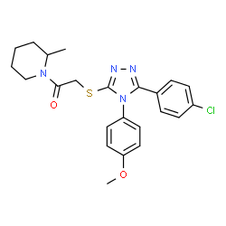 ChemSpider 2D Image | 2-{[5-(4-Chlorophenyl)-4-(4-methoxyphenyl)-4H-1,2,4-triazol-3-yl]sulfanyl}-1-(2-methyl-1-piperidinyl)ethanone | C23H25ClN4O2S