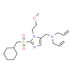 ChemSpider 2D Image | N-Allyl-N-({2-[(cyclohexylmethyl)sulfonyl]-1-(2-methoxyethyl)-1H-imidazol-5-yl}methyl)-2-propen-1-amine | C20H33N3O3S
