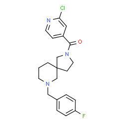 ChemSpider 2D Image | (2-Chloro-4-pyridinyl)[7-(4-fluorobenzyl)-2,7-diazaspiro[4.5]dec-2-yl]methanone | C21H23ClFN3O