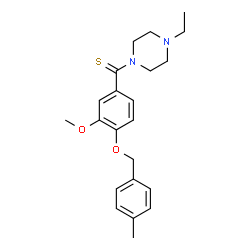 ChemSpider 2D Image | (4-Ethyl-1-piperazinyl){3-methoxy-4-[(4-methylbenzyl)oxy]phenyl}methanethione | C22H28N2O2S