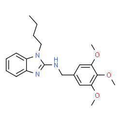 ChemSpider 2D Image | 1-Butyl-N-(3,4,5-trimethoxybenzyl)-1H-benzimidazol-2-amine | C21H27N3O3