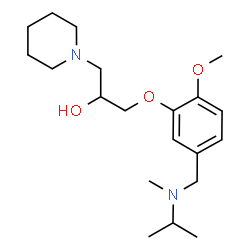 ChemSpider 2D Image | 1-(5-{[Isopropyl(methyl)amino]methyl}-2-methoxyphenoxy)-3-(1-piperidinyl)-2-propanol | C20H34N2O3