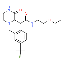 ChemSpider 2D Image | N-(2-Isopropoxyethyl)-2-{3-oxo-1-[3-(trifluoromethyl)benzyl]-2-piperazinyl}acetamide | C19H26F3N3O3