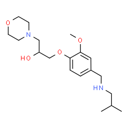 ChemSpider 2D Image | 1-{4-[(Isobutylamino)methyl]-2-methoxyphenoxy}-3-(4-morpholinyl)-2-propanol | C19H32N2O4