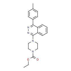 ChemSpider 2D Image | Ethyl 4-[4-(4-methylphenyl)-1-phthalazinyl]-1-piperazinecarboxylate | C22H24N4O2
