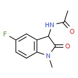ChemSpider 2D Image | N-(5-Fluoro-1-methyl-2-oxo-2,3-dihydro-1H-indol-3-yl)acetamide | C11H11FN2O2