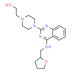 ChemSpider 2D Image | 2-(4-{4-[(Tetrahydro-2-furanylmethyl)amino]-2-quinazolinyl}-1-piperazinyl)ethanol | C19H27N5O2