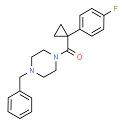 ChemSpider 2D Image | (4-Benzyl-1-piperazinyl)[1-(4-fluorophenyl)cyclopropyl]methanone | C21H23FN2O