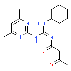 ChemSpider 2D Image | N-{(Z)-(Cyclohexylamino)[(4,6-dimethyl-2-pyrimidinyl)amino]methylene}-3-oxobutanamide | C17H25N5O2