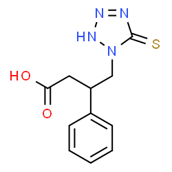 ChemSpider 2D Image | 4-(5-Mercapto-tetrazol-1-yl)-3-phenyl-butyric acid | C11H12N4O2S