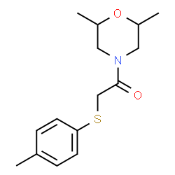 ChemSpider 2D Image | 1-(2,6-Dimethyl-4-morpholinyl)-2-[(4-methylphenyl)sulfanyl]ethanone | C15H21NO2S