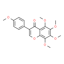 ChemSpider 2D Image | 5,6,7,8-Tetramethoxy-3-(4-methoxyphenyl)-4H-chromen-4-one | C20H20O7