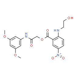ChemSpider 2D Image | 2-[(3,5-Dimethoxyphenyl)amino]-2-oxoethyl 2-[(2-hydroxyethyl)amino]-5-nitrobenzoate | C19H21N3O8