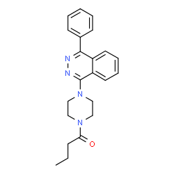 ChemSpider 2D Image | 1-[4-(4-Phenyl-1-phthalazinyl)-1-piperazinyl]-1-butanone | C22H24N4O