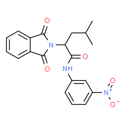 ChemSpider 2D Image | 2-(1,3-Dioxo-1,3-dihydro-2H-isoindol-2-yl)-4-methyl-N-(3-nitrophenyl)pentanamide | C20H19N3O5