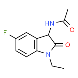 ChemSpider 2D Image | N-(1-Ethyl-5-fluoro-2-oxo-2,3-dihydro-1H-indol-3-yl)acetamide | C12H13FN2O2