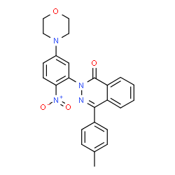 ChemSpider 2D Image | 4-(4-Methylphenyl)-2-[5-(4-morpholinyl)-2-nitrophenyl]-1(2H)-phthalazinone | C25H22N4O4