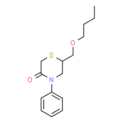 ChemSpider 2D Image | 6-(Butoxymethyl)-4-phenyl-3-thiomorpholinone | C15H21NO2S