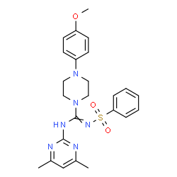 ChemSpider 2D Image | N-(4,6-Dimethyl-2-pyrimidinyl)-4-(4-methoxyphenyl)-N'-(phenylsulfonyl)-1-piperazinecarboximidamide | C24H28N6O3S
