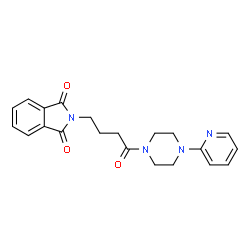 ChemSpider 2D Image | 2-{4-Oxo-4-[4-(2-pyridinyl)-1-piperazinyl]butyl}-1H-isoindole-1,3(2H)-dione | C21H22N4O3