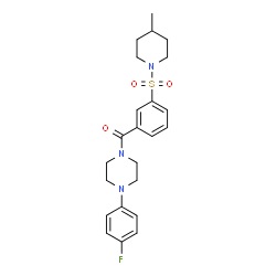 ChemSpider 2D Image | [4-(4-Fluorophenyl)-1-piperazinyl]{3-[(4-methyl-1-piperidinyl)sulfonyl]phenyl}methanone | C23H28FN3O3S