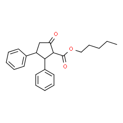 ChemSpider 2D Image | Pentyl 5-oxo-2,3-diphenylcyclopentanecarboxylate | C23H26O3