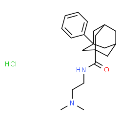 ChemSpider 2D Image | N-[2-(Dimethylamino)ethyl]-3-phenyl-1-adamantanecarboxamide hydrochloride (1:1) | C21H31ClN2O