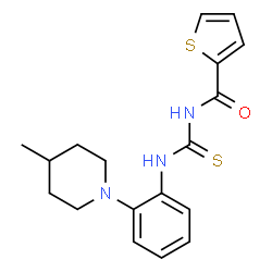 ChemSpider 2D Image | N-{[2-(4-Methyl-1-piperidinyl)phenyl]carbamothioyl}-2-thiophenecarboxamide | C18H21N3OS2