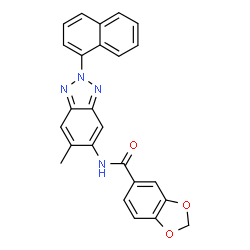 ChemSpider 2D Image | N-[6-Methyl-2-(1-naphthyl)-2H-benzotriazol-5-yl]-1,3-benzodioxole-5-carboxamide | C25H18N4O3