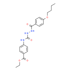 ChemSpider 2D Image | Ethyl 4-({[2-(4-butoxybenzoyl)hydrazino]carbonyl}amino)benzoate | C21H25N3O5