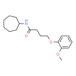 ChemSpider 2D Image | N-Cycloheptyl-4-(2-methoxyphenoxy)butanamide | C18H27NO3