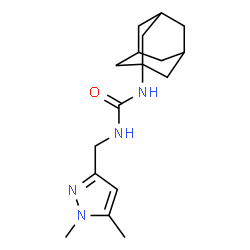 ChemSpider 2D Image | 1-Adamantan-1-yl-3-[(1,5-dimethyl-1H-pyrazol-3-yl)methyl]urea | C17H26N4O