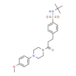ChemSpider 2D Image | 4-{3-[4-(4-Methoxyphenyl)-1-piperazinyl]-3-oxopropyl}-N-(2-methyl-2-propanyl)benzenesulfonamide | C24H33N3O4S