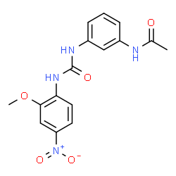 ChemSpider 2D Image | N-(3-{[(2-Methoxy-4-nitrophenyl)carbamoyl]amino}phenyl)acetamide | C16H16N4O5