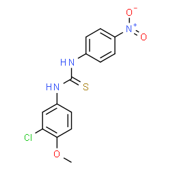 ChemSpider 2D Image | 1-(3-Chloro-4-methoxyphenyl)-3-(4-nitrophenyl)thiourea | C14H12ClN3O3S