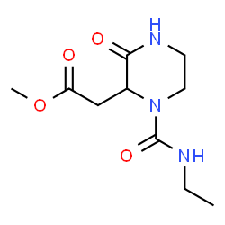 ChemSpider 2D Image | Methyl [1-(ethylcarbamoyl)-3-oxo-2-piperazinyl]acetate | C10H17N3O4