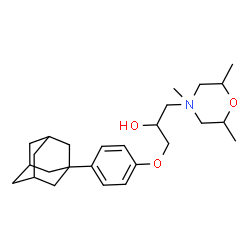 ChemSpider 2D Image | 1-[4-(1-adamantyl)phenoxy]-3-(1,3,5-trimethyl-4-oxa-1$l^{5}-azacyclohex-1-yl)propan-2-ol | C26H40NO3