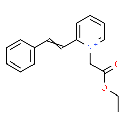ChemSpider 2D Image | 1-(2-Ethoxy-2-oxoethyl)-2-(2-phenylvinyl)pyridinium | C17H18NO2